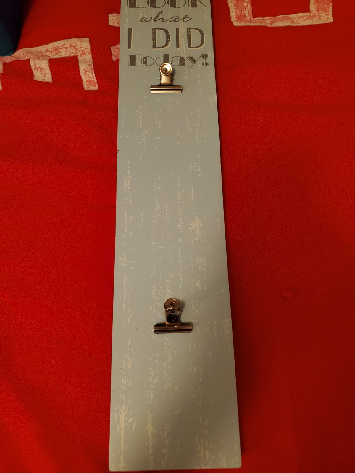 Wall Hanging Display Board w/Clips, Look What I Did, Lt. Blue 24″ X 6″