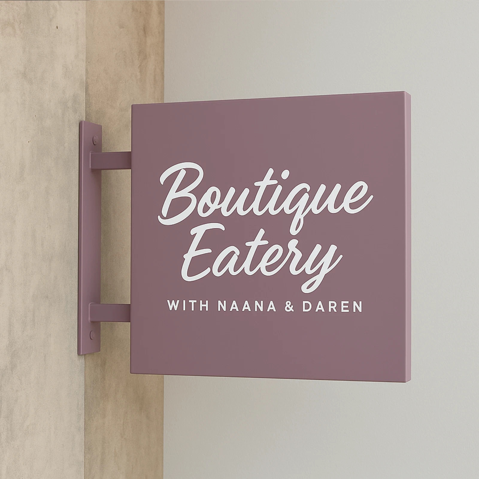 Custom LED Blade Light Box – Double-Sided Illuminated Shop Logo Sign || Square