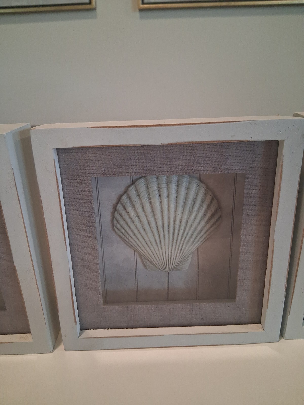 Coastal Shadow Box Wall Art 3 Pack Beach Decor Sand Dollar Scallop Starfish Set