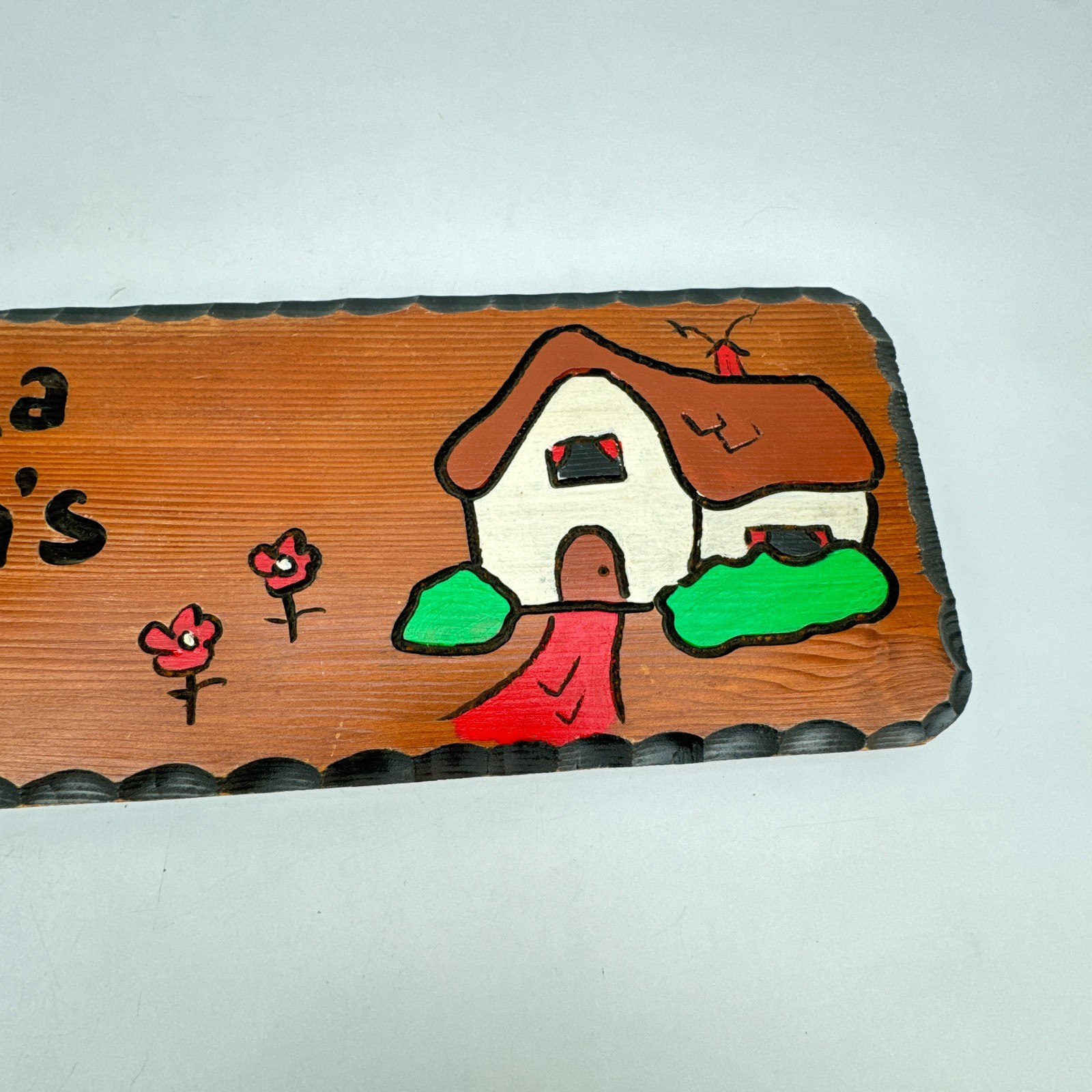 Vtg Grandma & Grandpa’s House Sign Wooden Hand Painted Rustic Home Decor