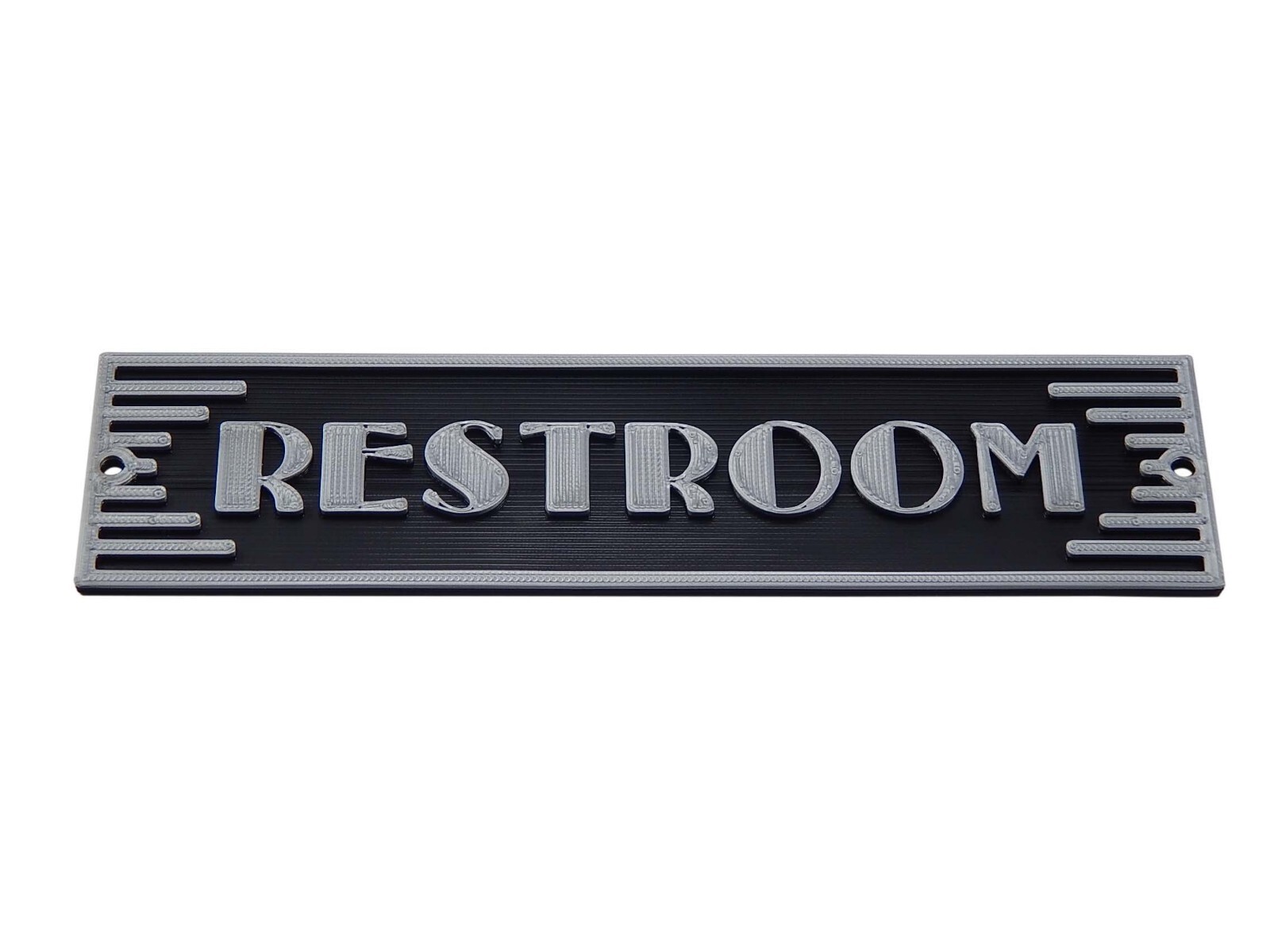 Plastic Art Deco Restroom Bathroom Toilet Powder Room Washroom Door Sign Plaque