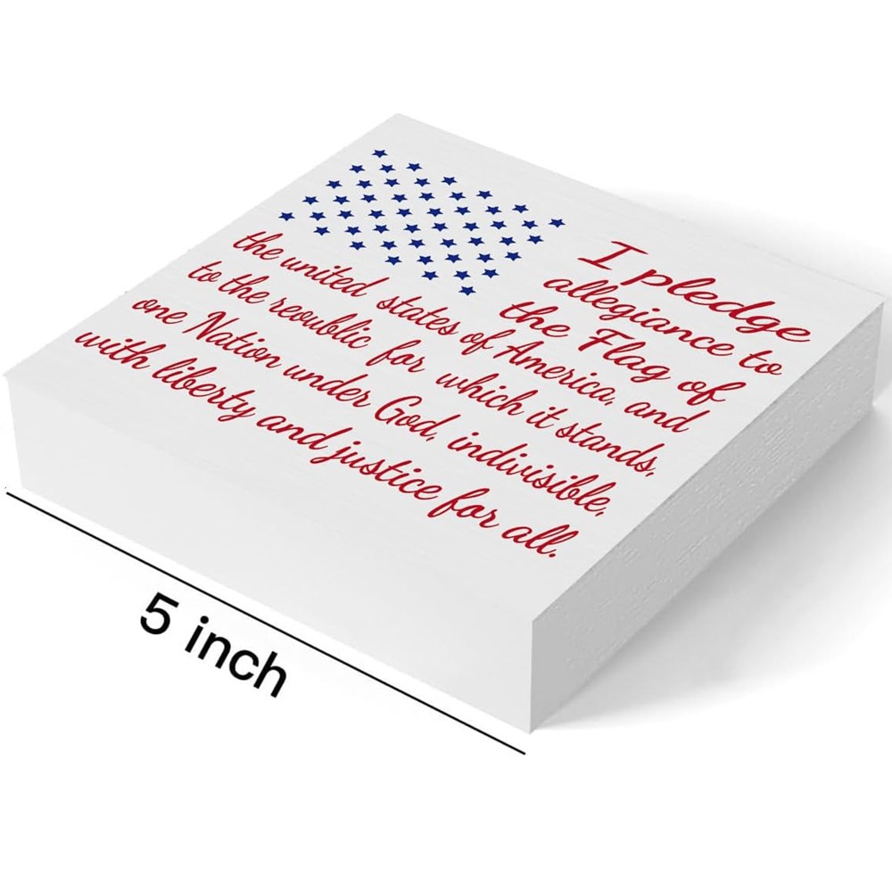 I Pledge Allegiance Wooden Box Sign 4th Of July Patriotic USA Flag Table Decor