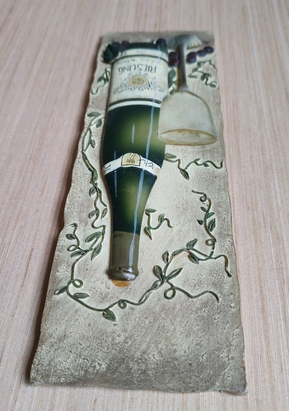 Kate McRistie Wall Art Plaque 3D Vintage and Vine Decor Dining Bottle 2005 Y2K