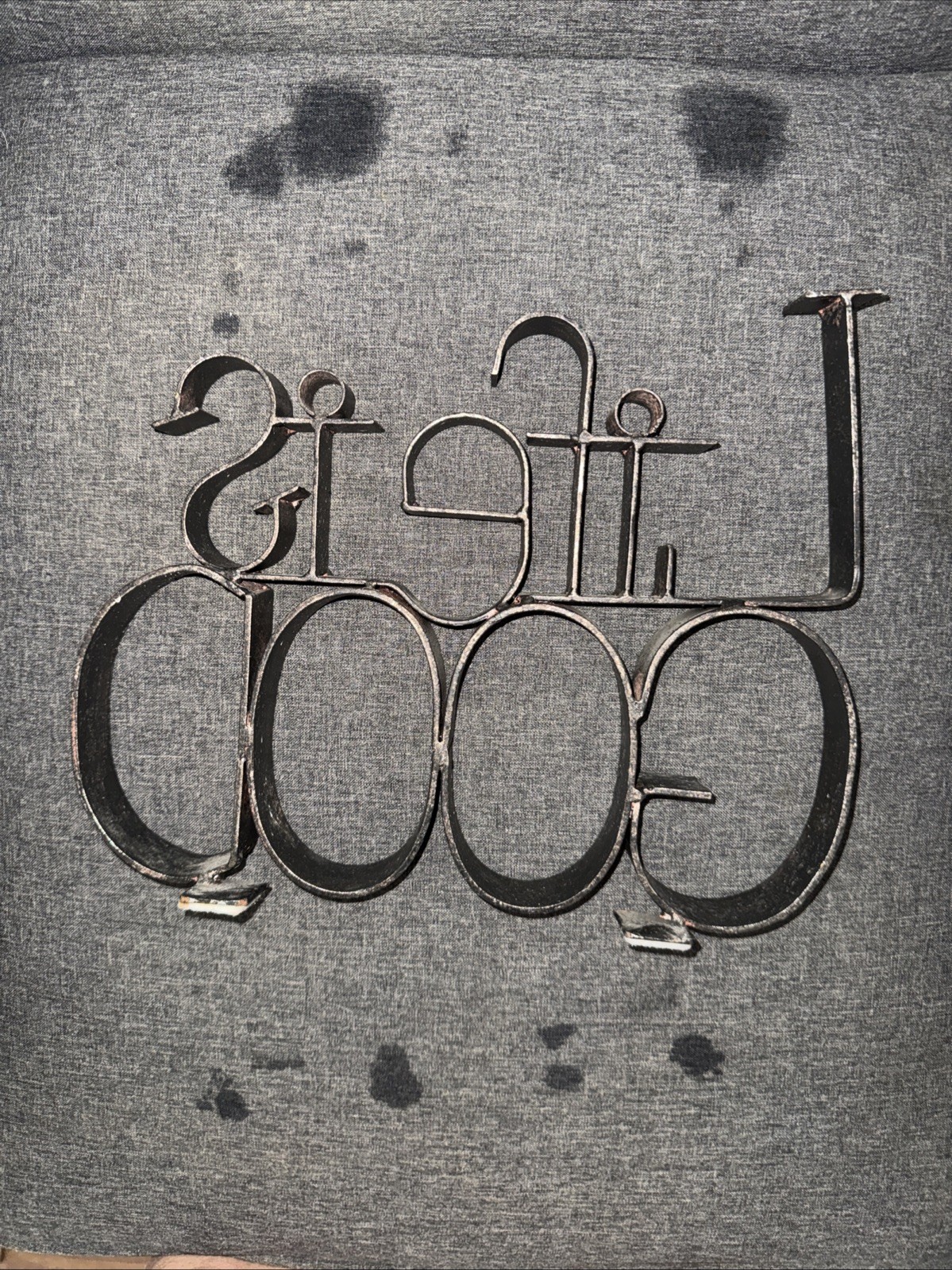 Life is Good Metal Sign Free Standing Rustic Farmhouse Home Decor 9.5″ x 11.5″