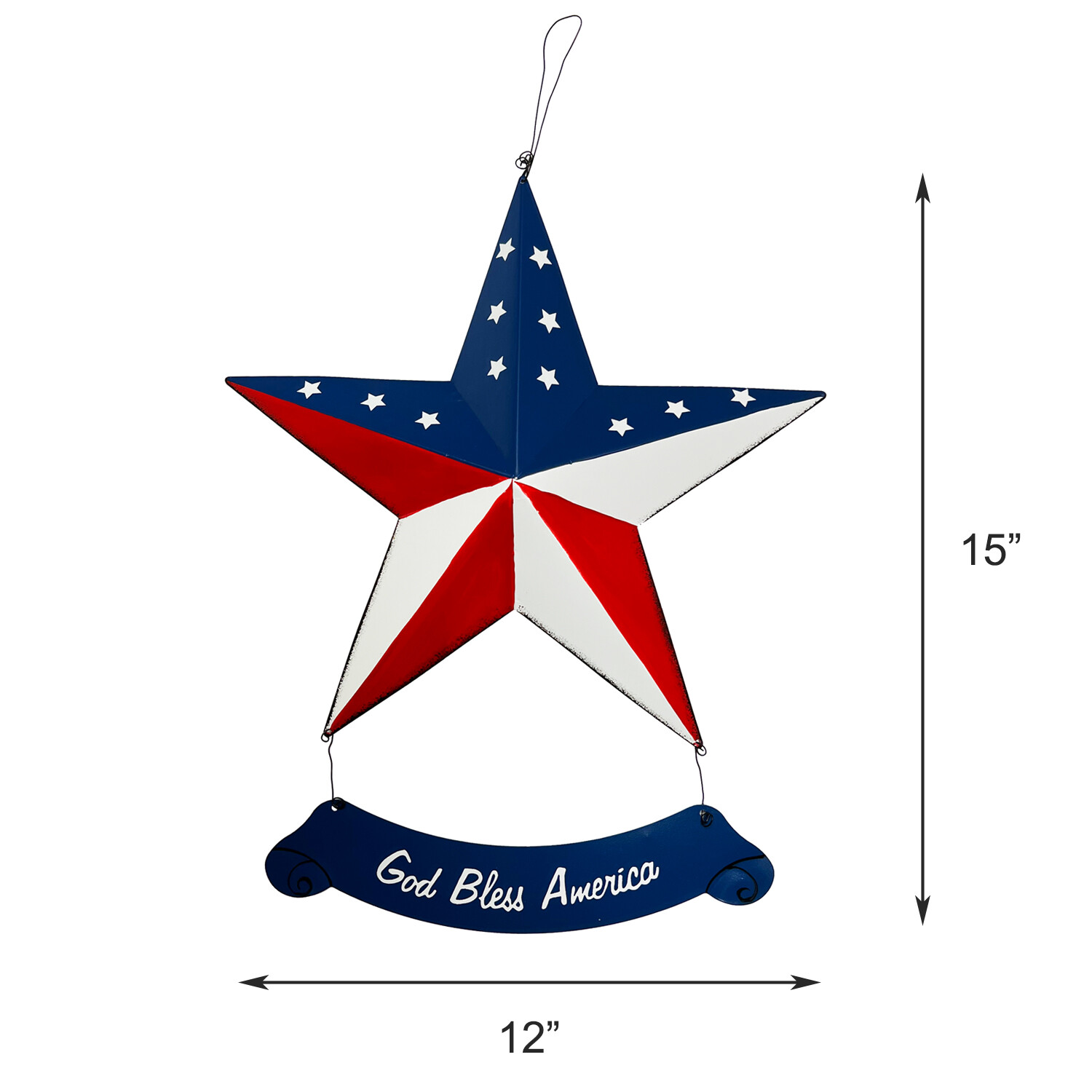 Rustic Hanging Metal American Flag Patriotic Barn Stars Wall Door Yard Signs