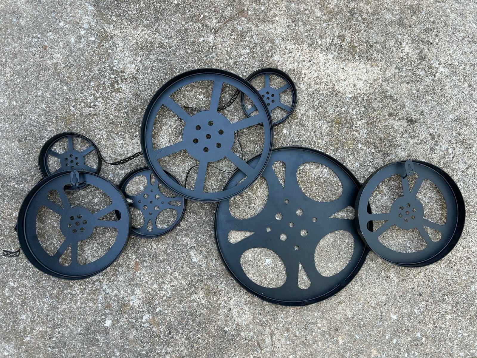 Industrial Americana Cinema Film Movie Reel Wall Hanging Art Rustic Hollywood