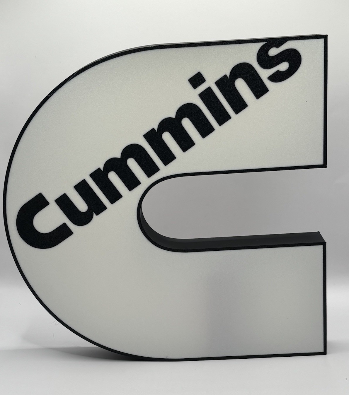 White Cummins Light Up LED Sign