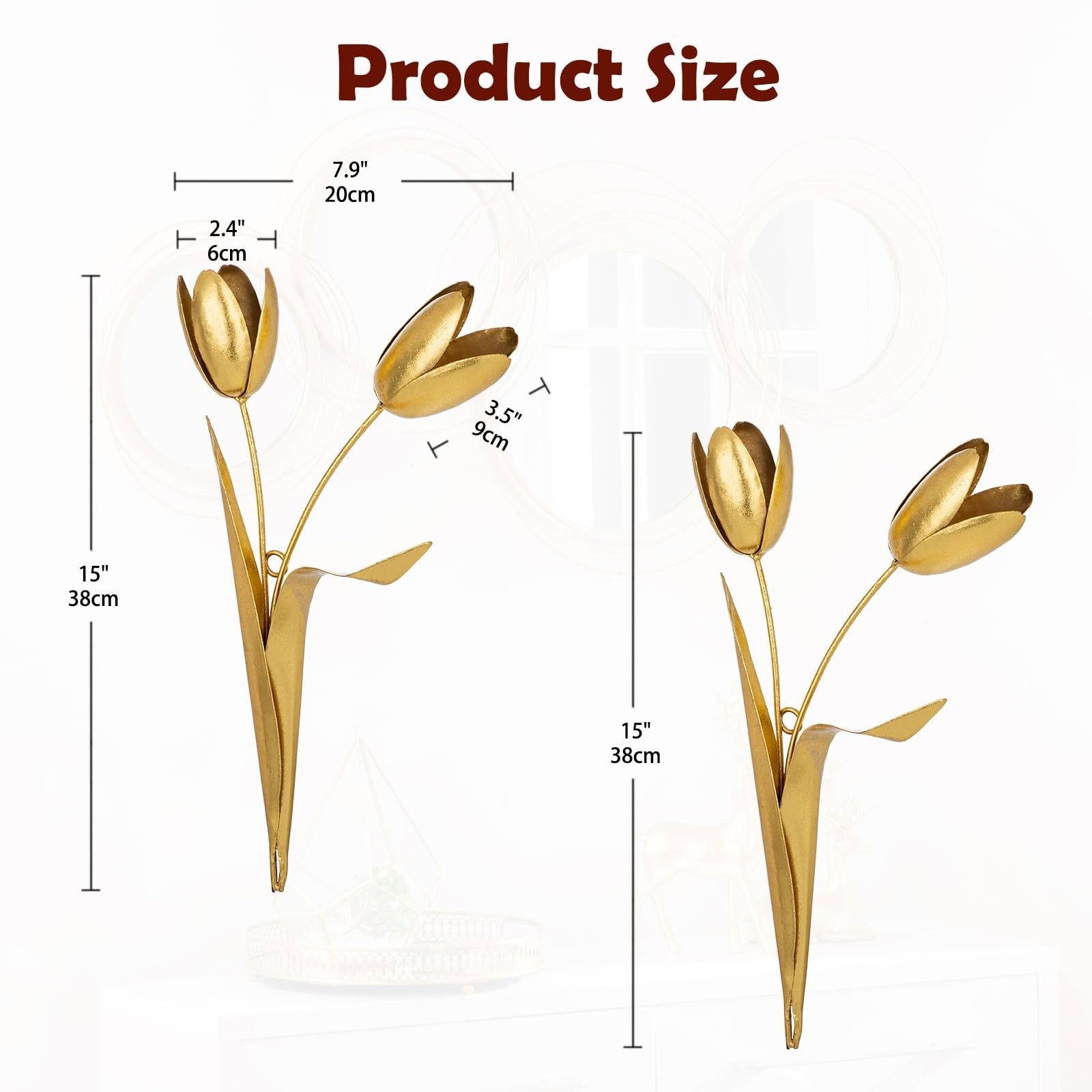 Metal Flowers Wall Decor, 15″ Metal Tulip Flowers Rustic Wall Art Decoration …
