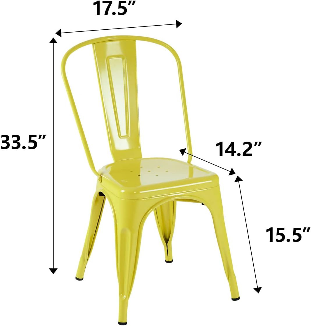 Metal Dining Chair Farmhouse Tolix Style for Kitchen Dining Room Café Restaurant