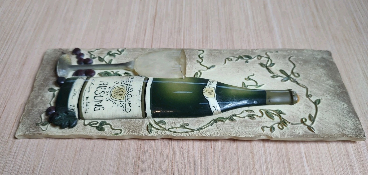 Kate McRistie Wall Art Plaque 3D Vintage and Vine Decor Dining Bottle 2005 Y2K