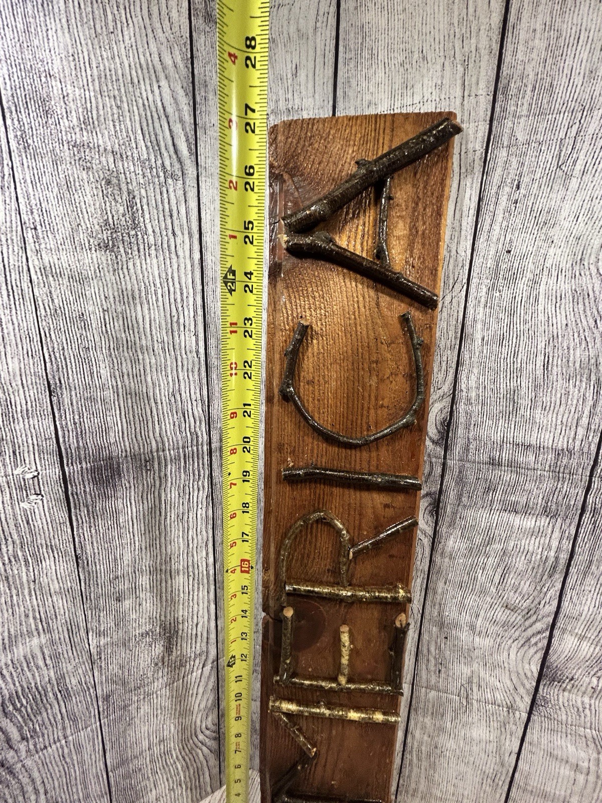 Rustic AMERICA Twig Letter Folk Art Reclaimed Wood Cabin Wall Sign Handmade