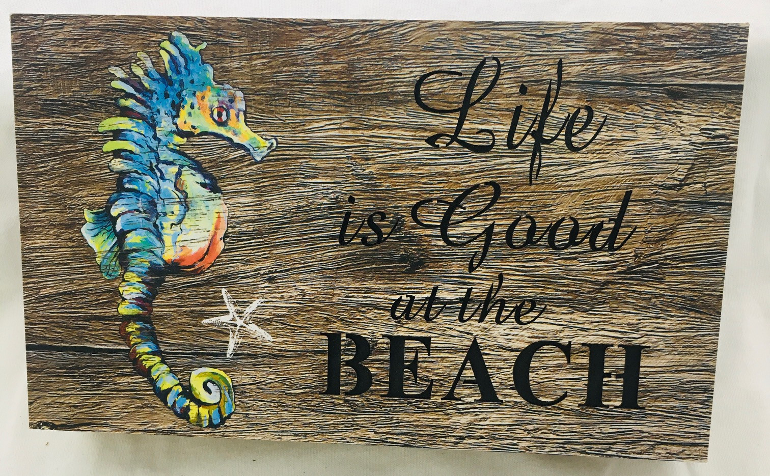 Seahorse Life is Good Light up Box Art Decor Wall Or Table Sign Box 8 x 5 BV118