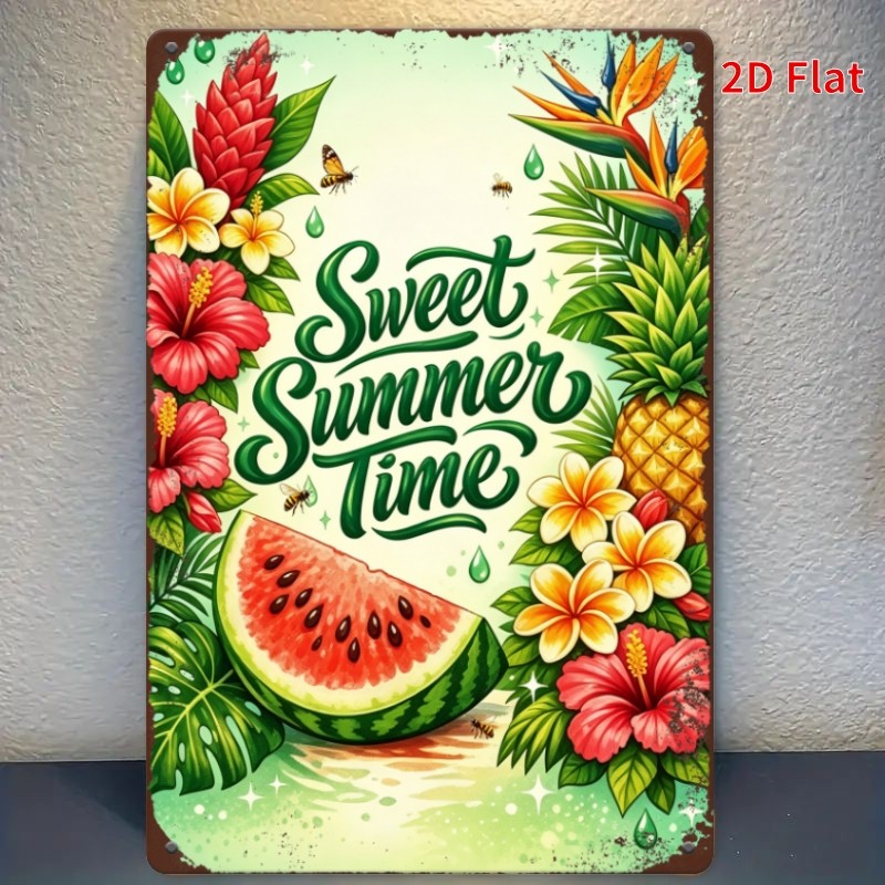 20X30Cm Metal Sign: Sweet Summer Days Wall Decor