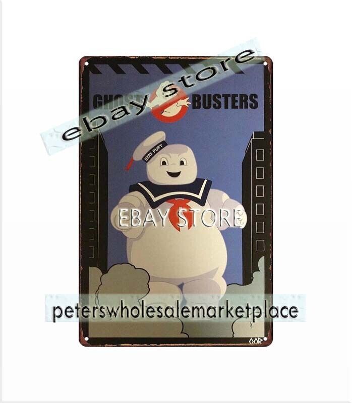art prints Ghostbusters Stay Puft Marshmallow Man movie poster metal tin sign