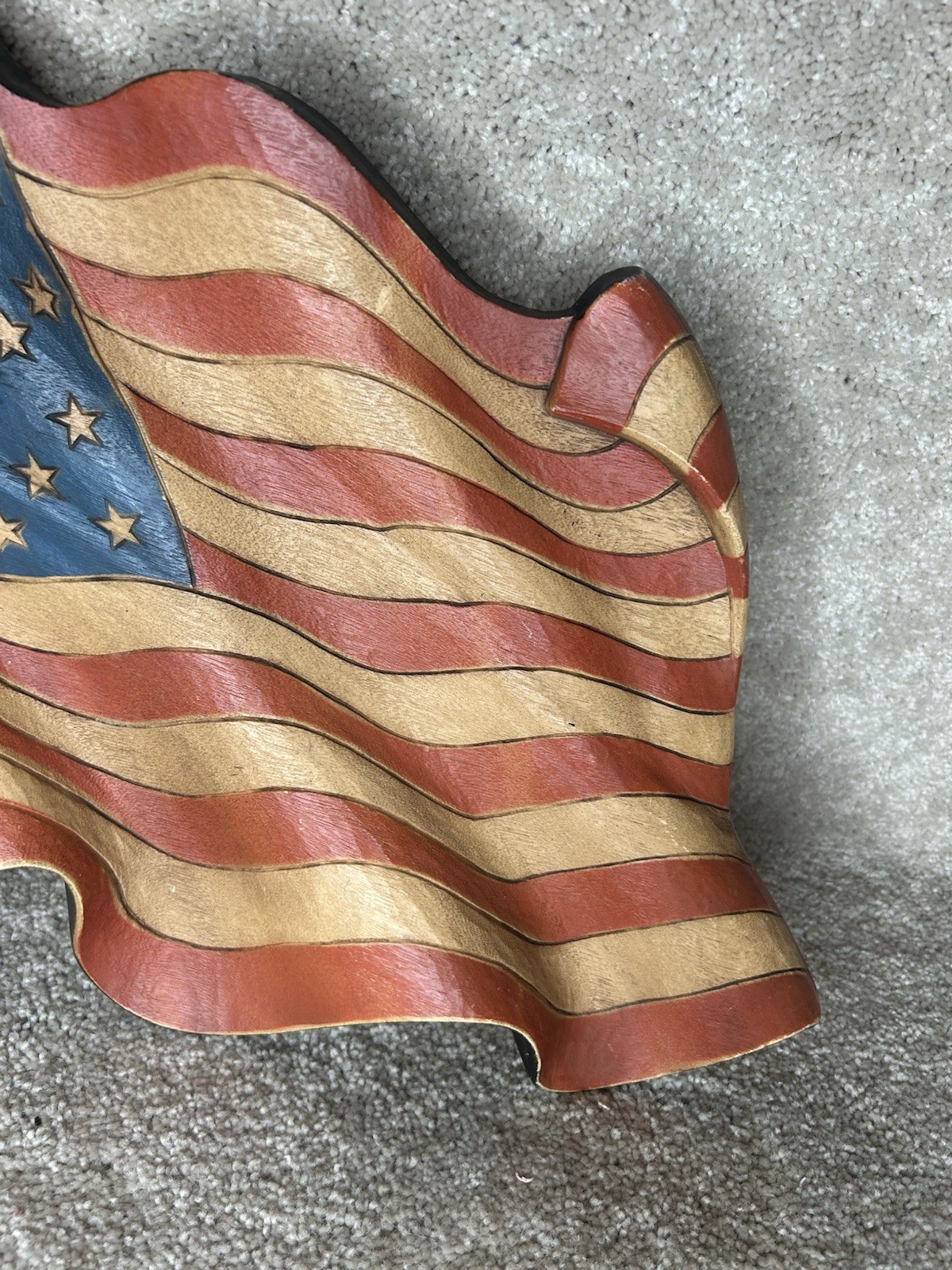 Vintage Retro Burwood Products Co 1971 American Flag Wall Hanging Americana