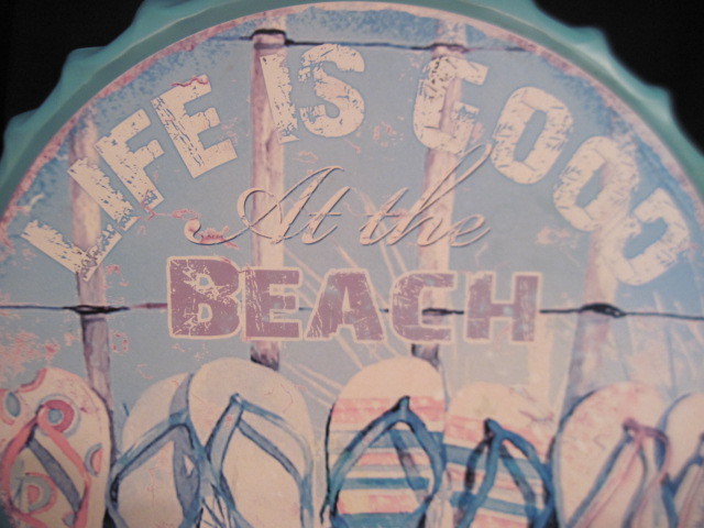 Life is Good at the Beach Bottle Cap Wall Sign
