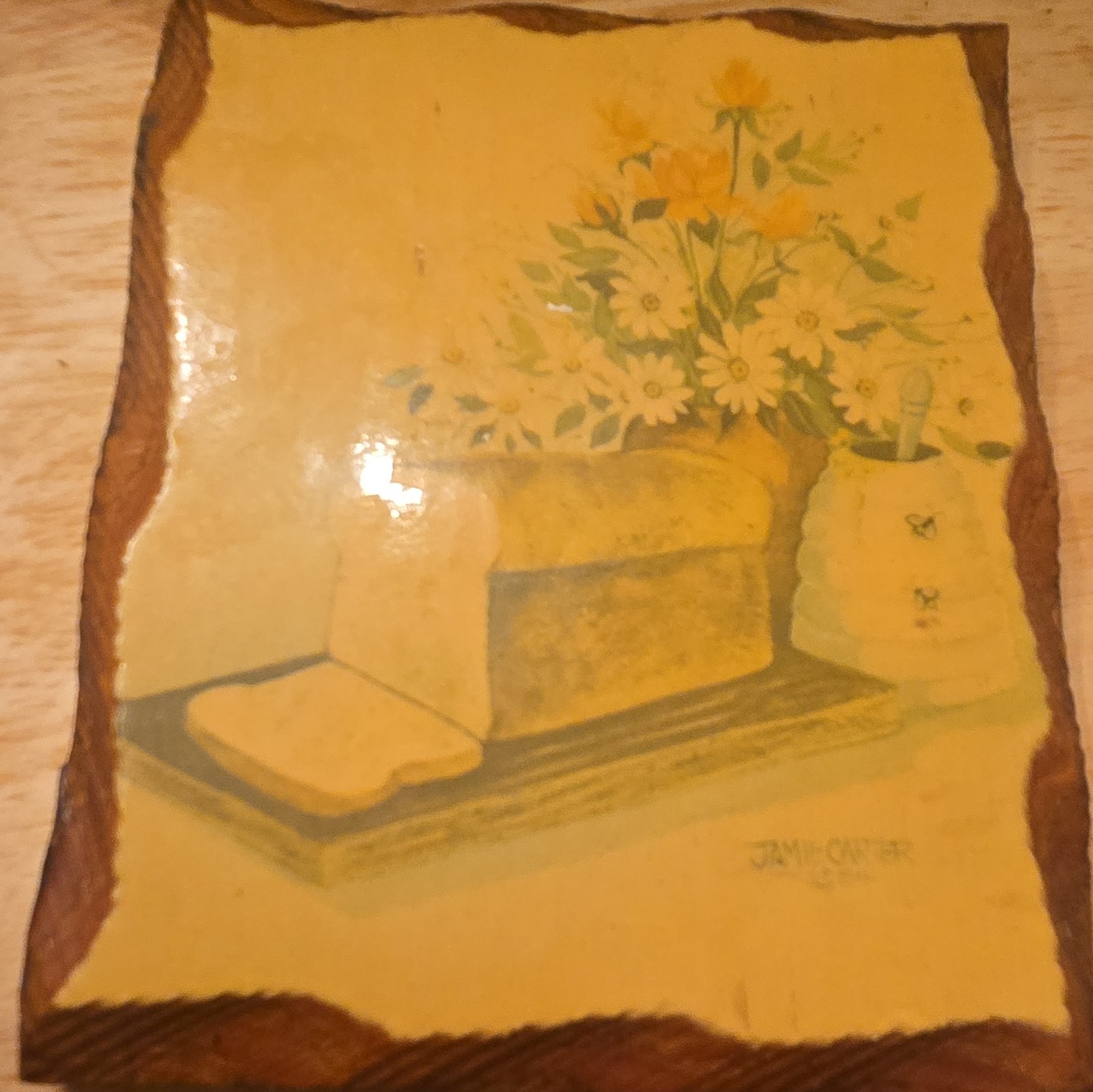 Wood Vintage Wall Plaques Set Food Floral Decorative Rectangular Vertical