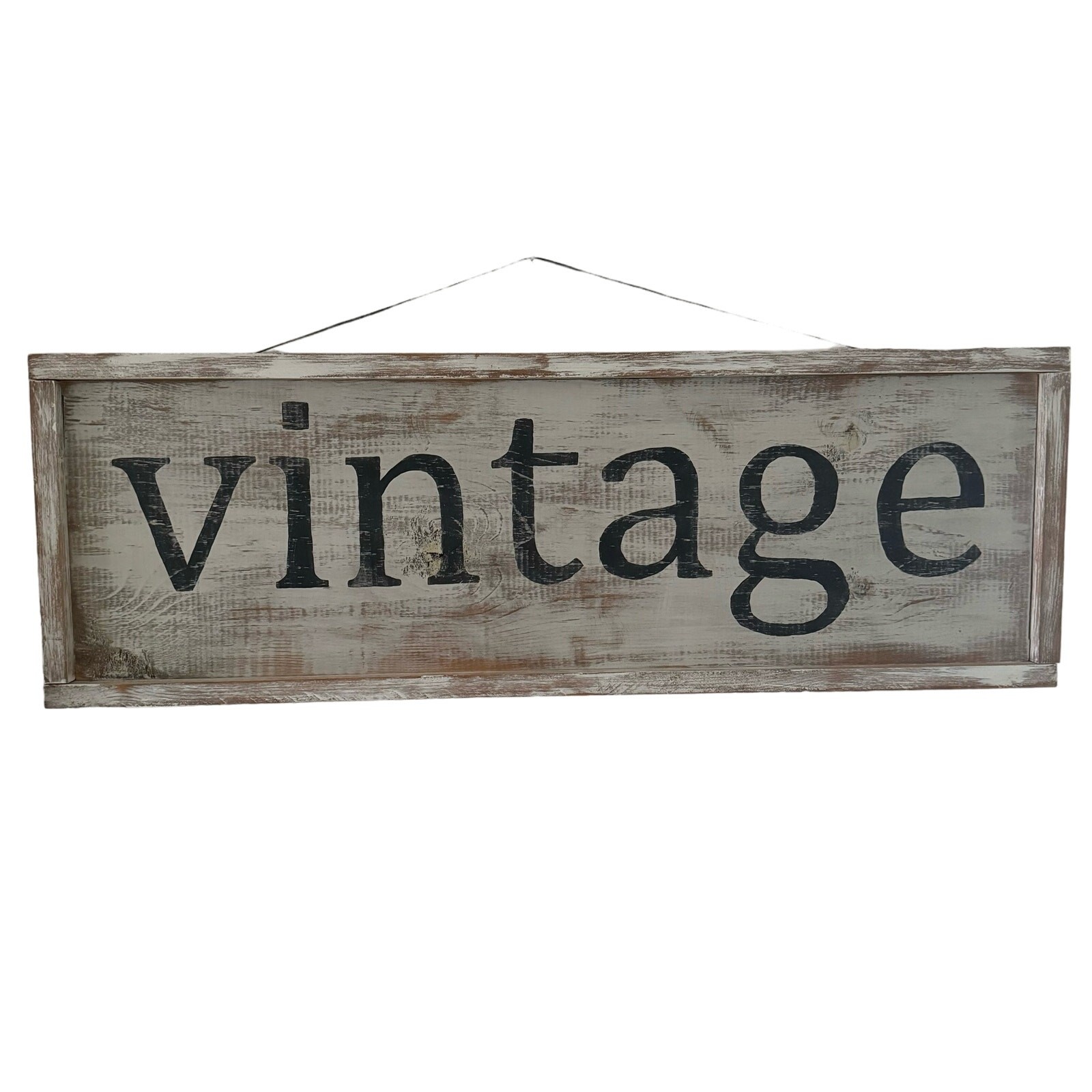 Handmade “Vintage” Rustic Wood Sign Whitewash Distress 31×10″ Farmhouse Country