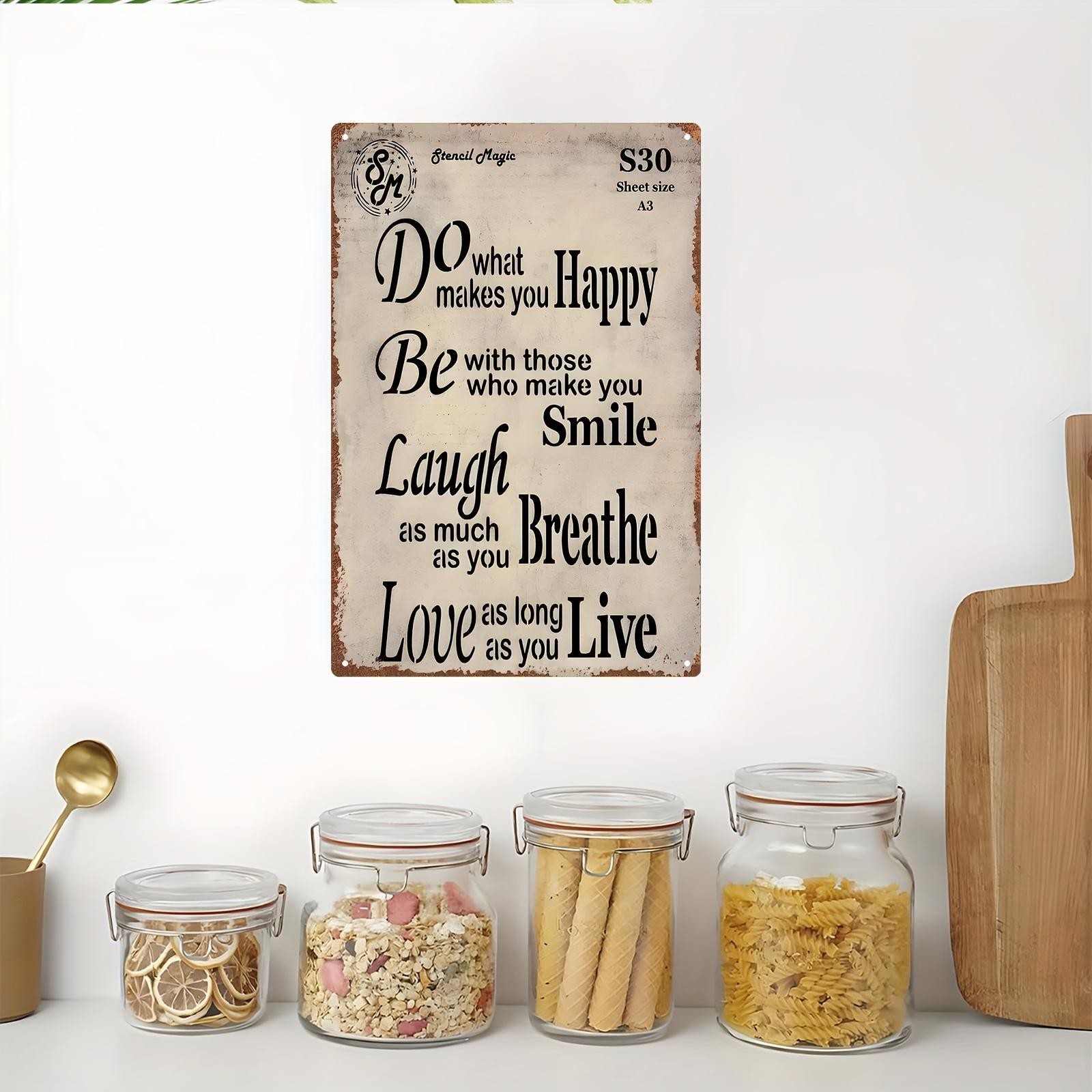 2D Vintage Metal Sign Black White 20x30cm