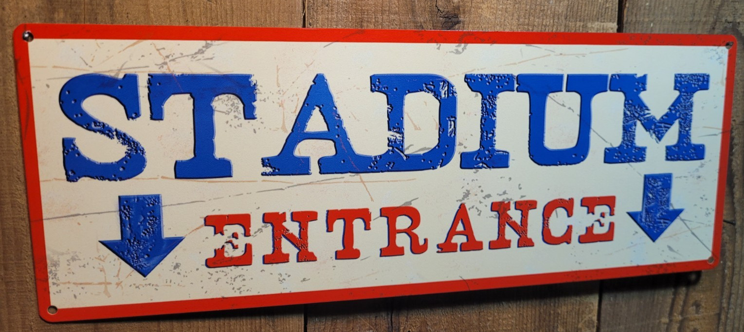 Stadium Entrance Rusty Metal Street Sign FREE SHIPPING