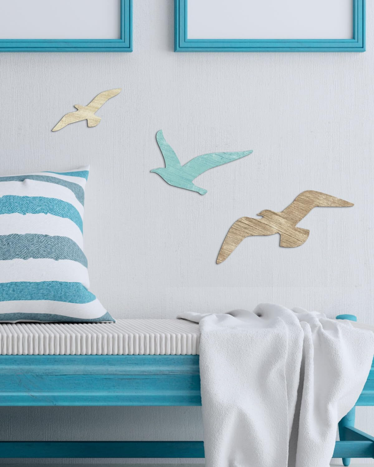 3Pcs Wood Seagull Wall Decor Wooden Beach Wall Decor Coastal Theme Wall Art Seag