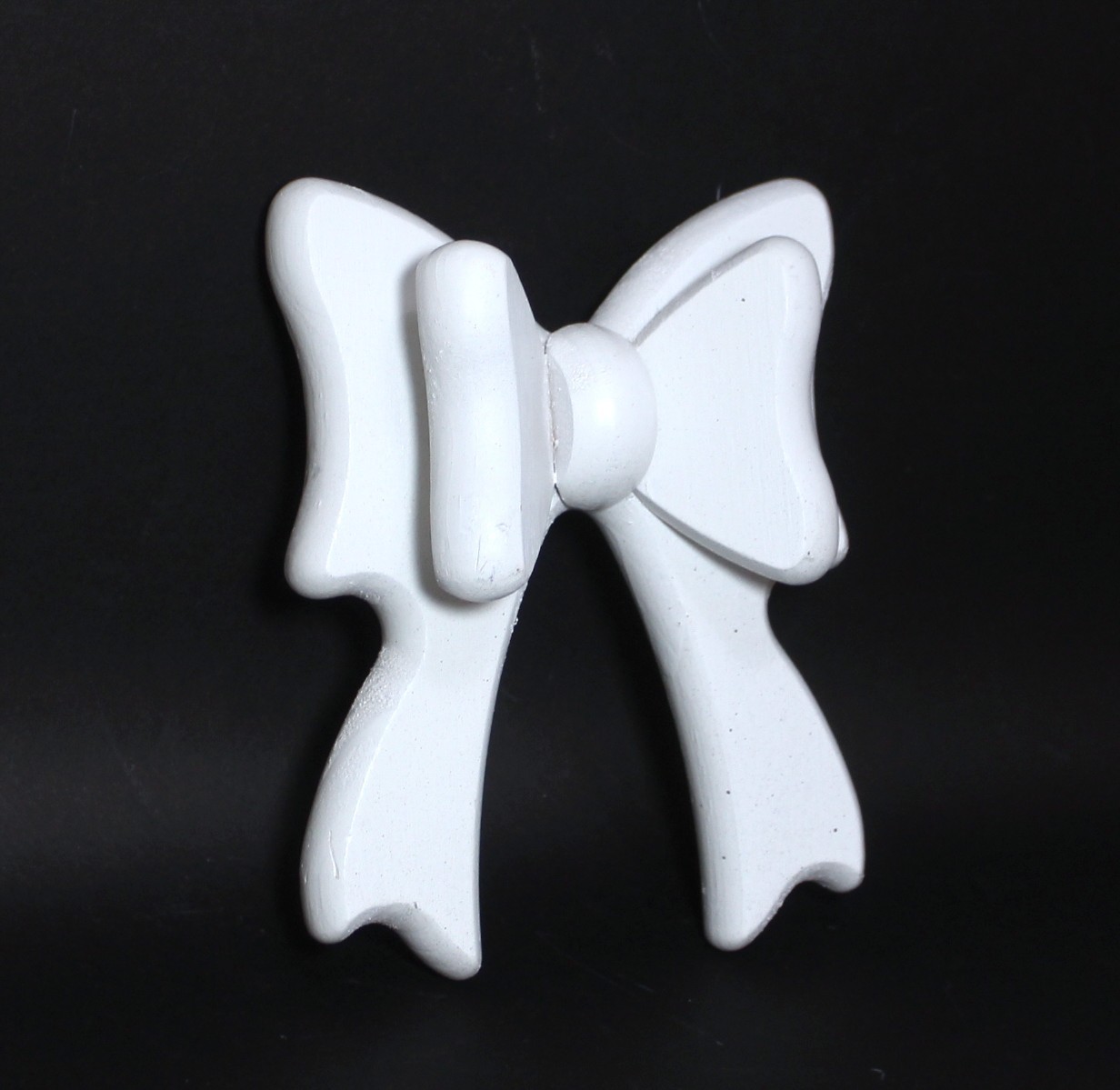 Vintage Wood Bow Ribbon Wall Hanging Decor White