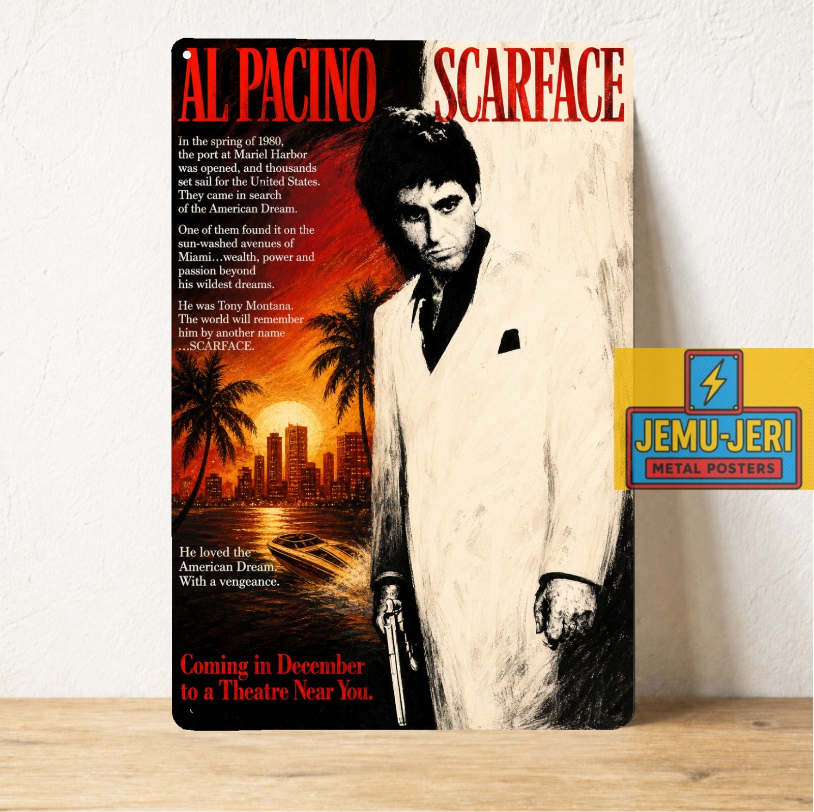 Scarface Al PacinoMovie Metal Poster – Film Collectable Tin Sign – Size 8*12inch