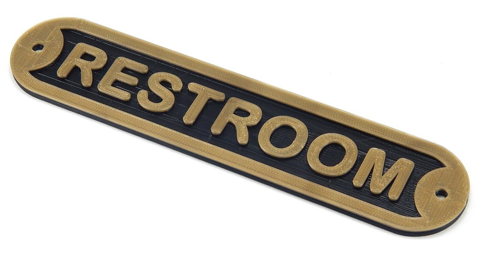 Plastic Restroom Water Closet Toilet Door Sign Bathroom Powder Room Plaque