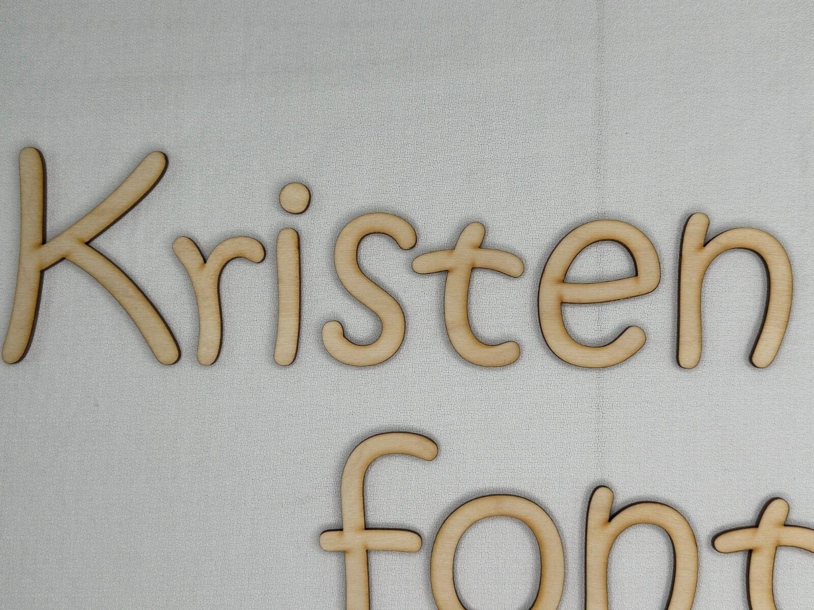 Laser Cut Unfinished Wood Letters or Numbers Kristen ITC Font Craft Cutout