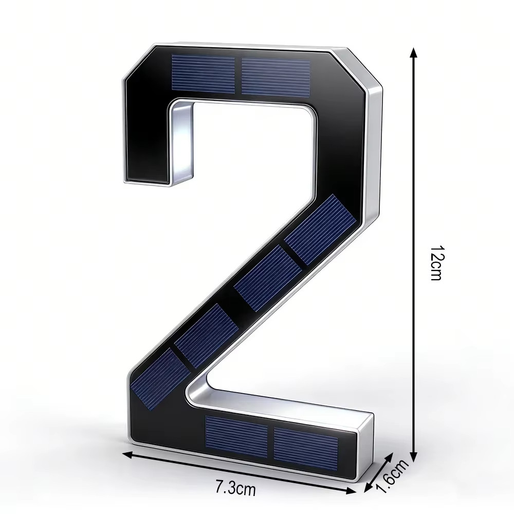 Solar House Number Light LED Address Sign Warm White Lamp, Automatic On/Off Wate