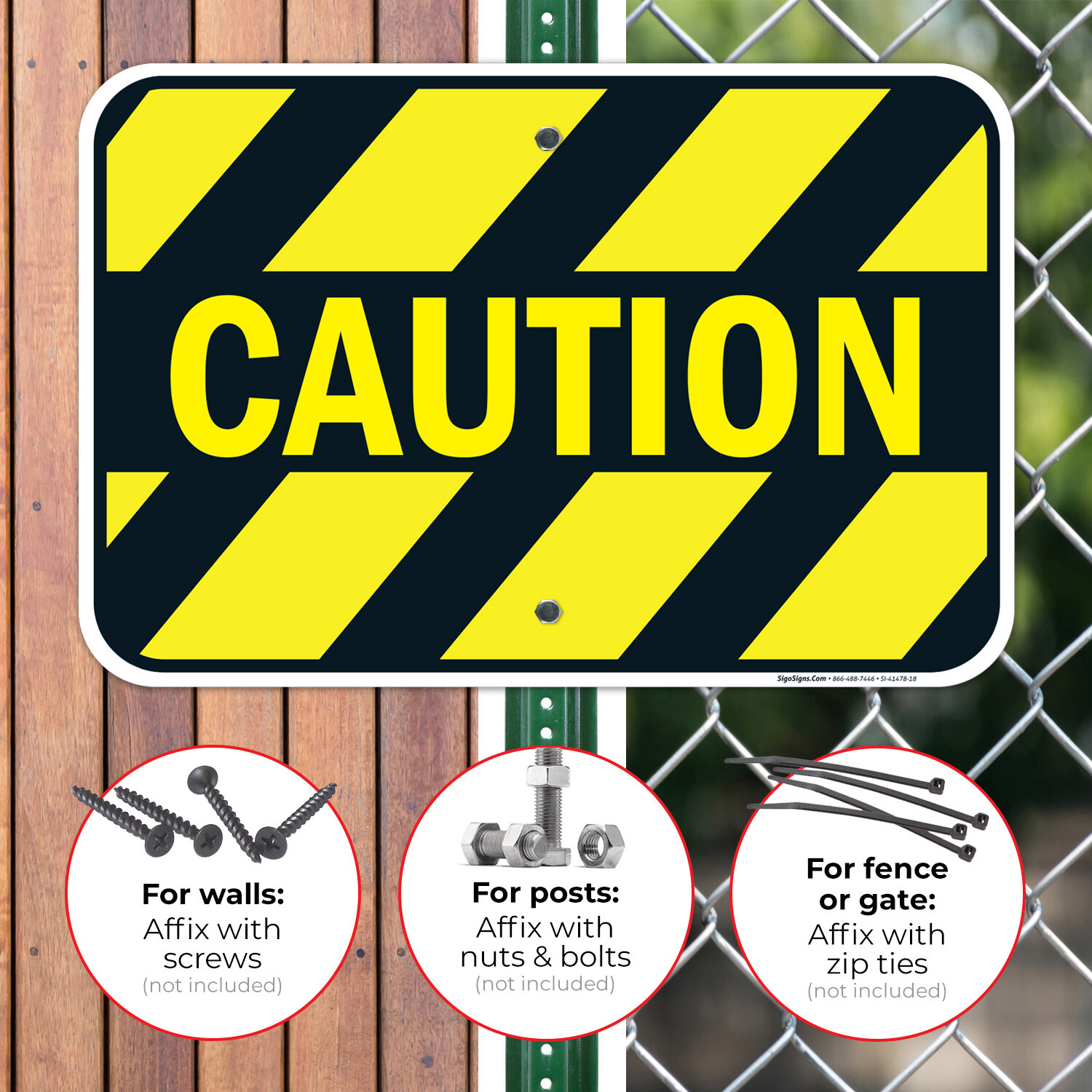Black Yellow Striped Caution Sign,