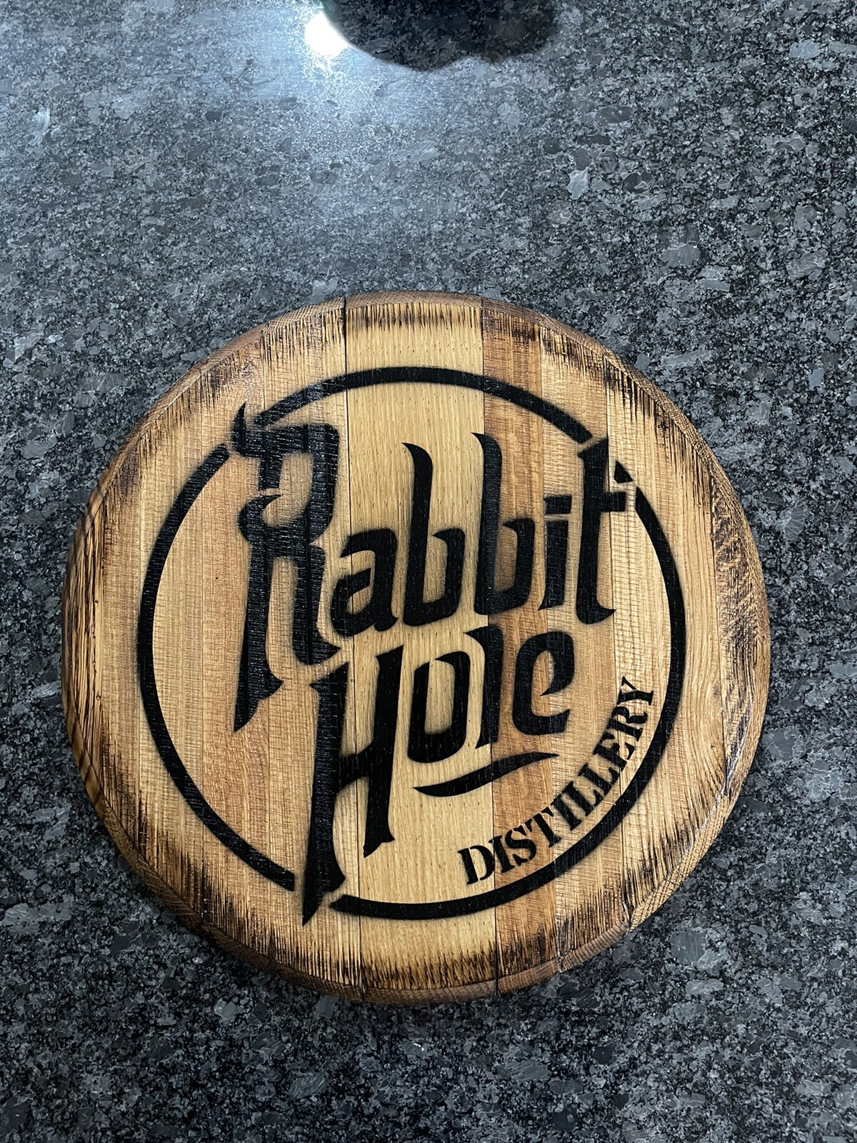 Bar Decor ( Rabbit Hole Distillery) Kentucky Bourbon Whiskey Barrel Lid wood