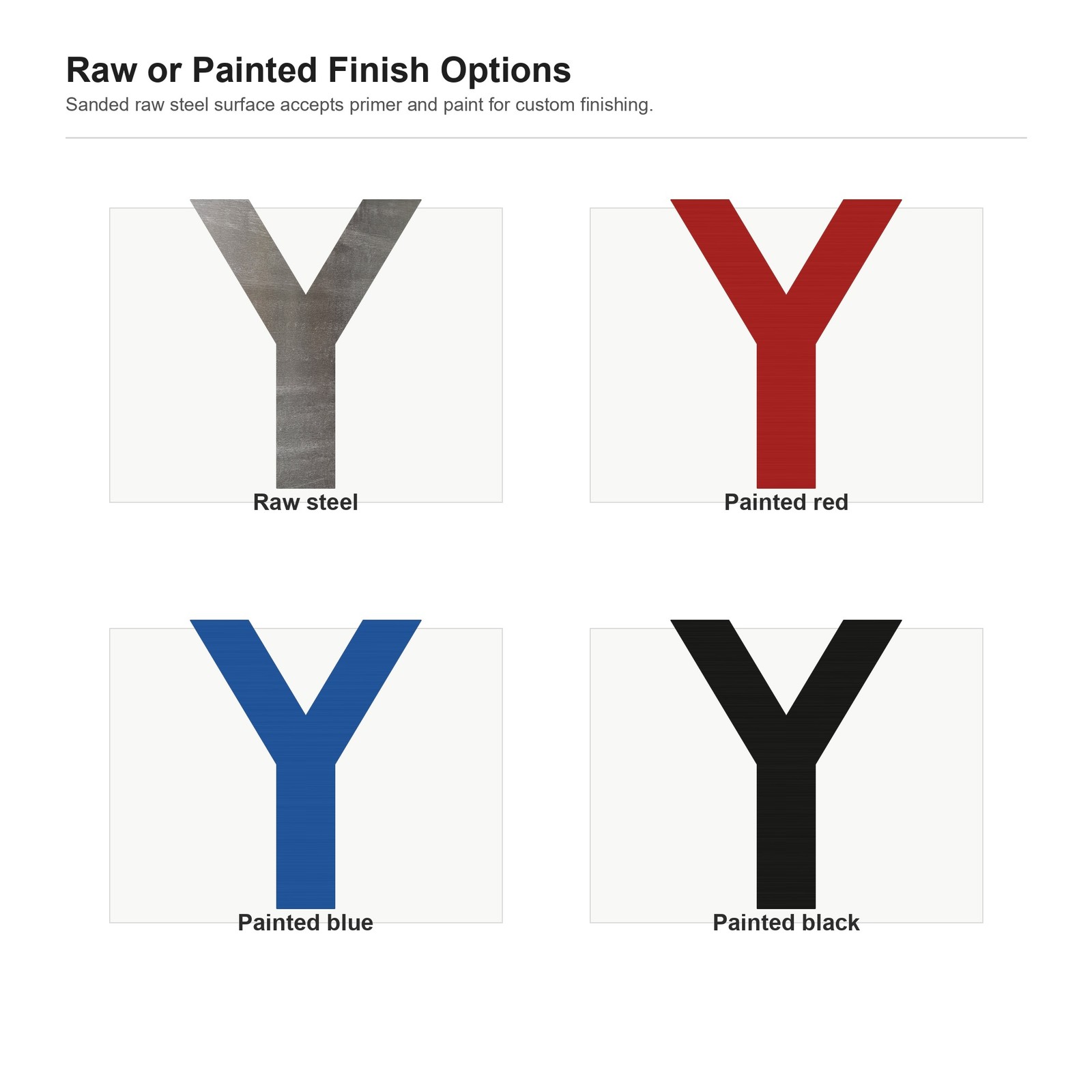 Letter Y Steel Cutout Shape, Raw Metal Wall Art and Craft Supply