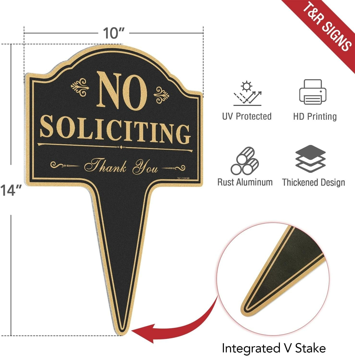 Durable 14” x 10” Anti-Solicitation Signs – 2 Pack, Rust-Free & UV Protected