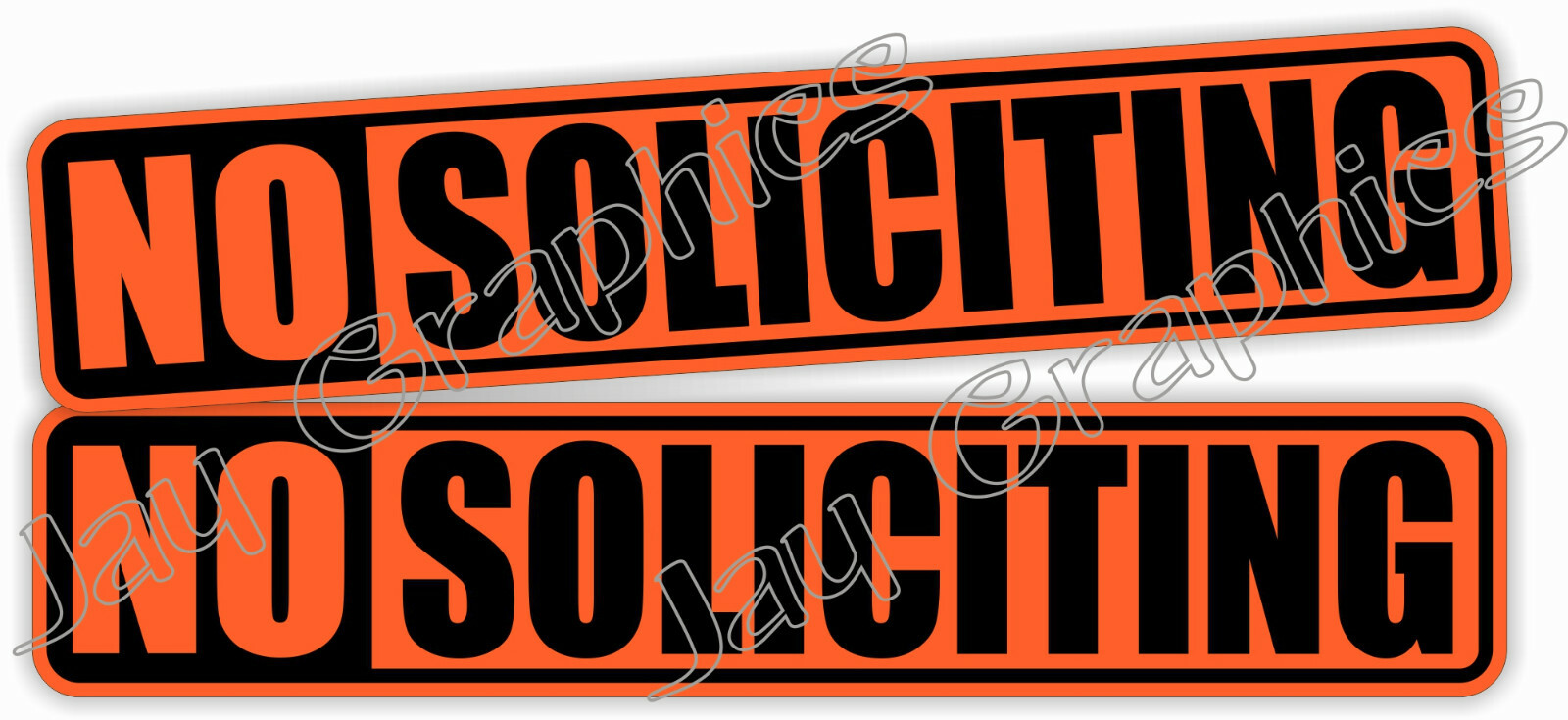 NO SOLICITING Vinyl Decals | Small Business Window Stickers | Orange Sign