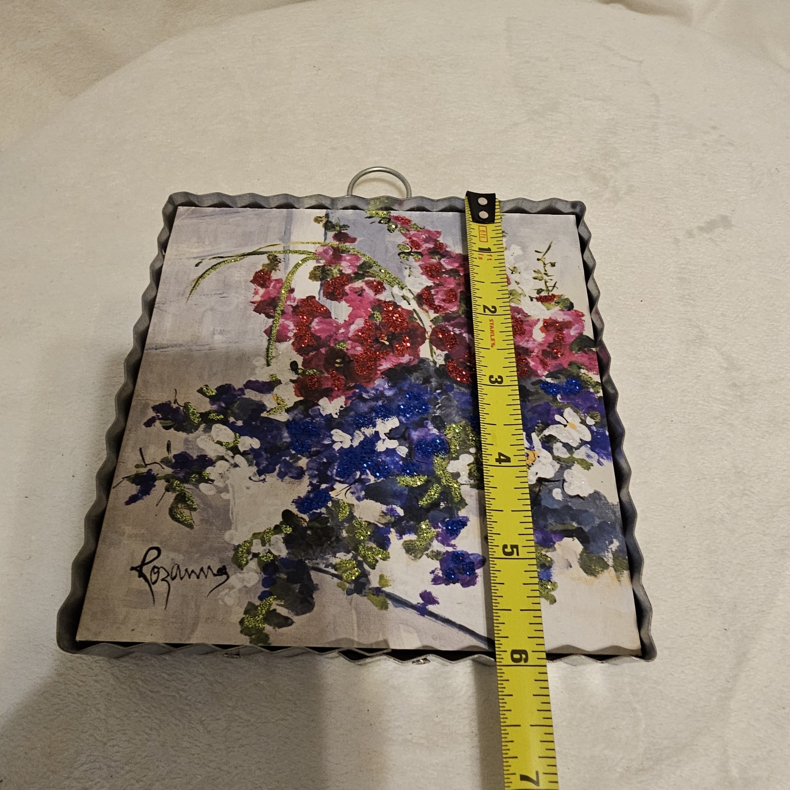The Round Top Collection Flowers Print 6x6x1 Summertime Wall Decor