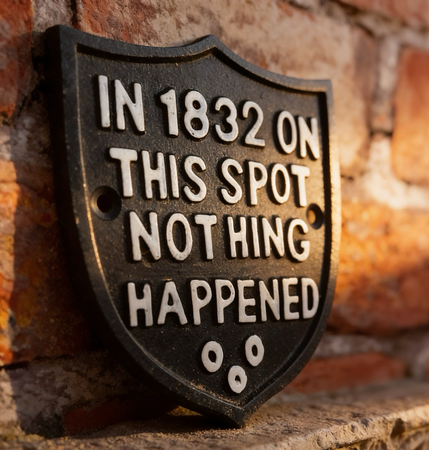 4″X4″ Badge Style “In 1832 on this spot” Cast Iron Sign…Ships Free!
