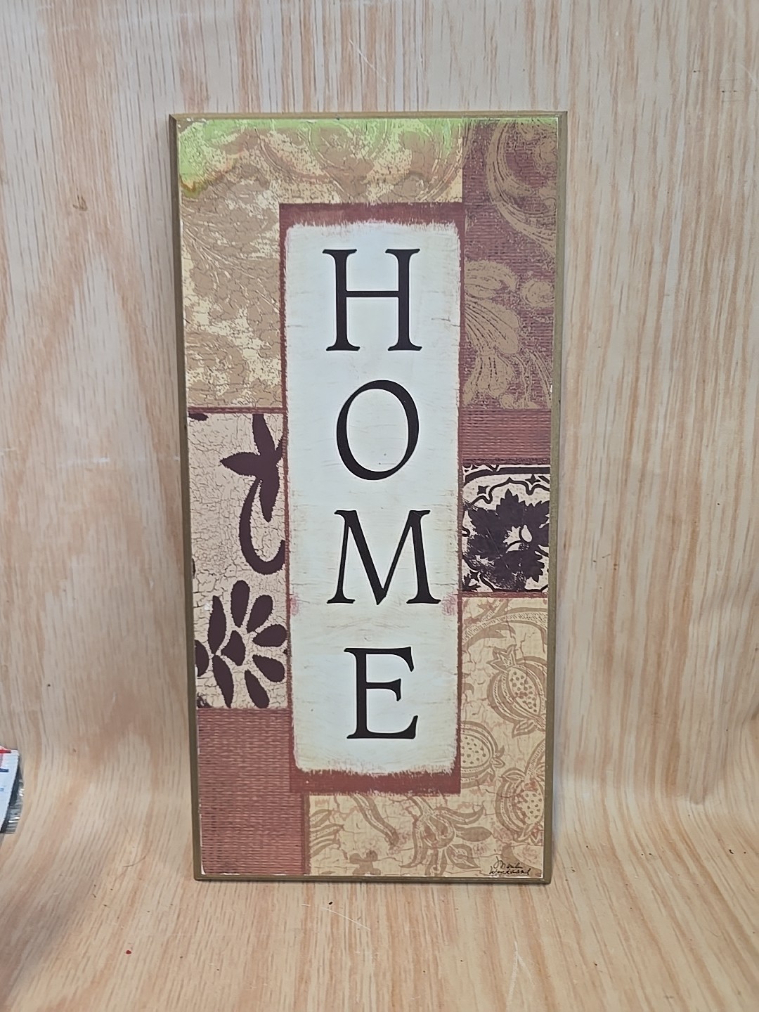 New Framed Wall Art “HOME” 14×7″ Plaque Decorative Sign Wood
