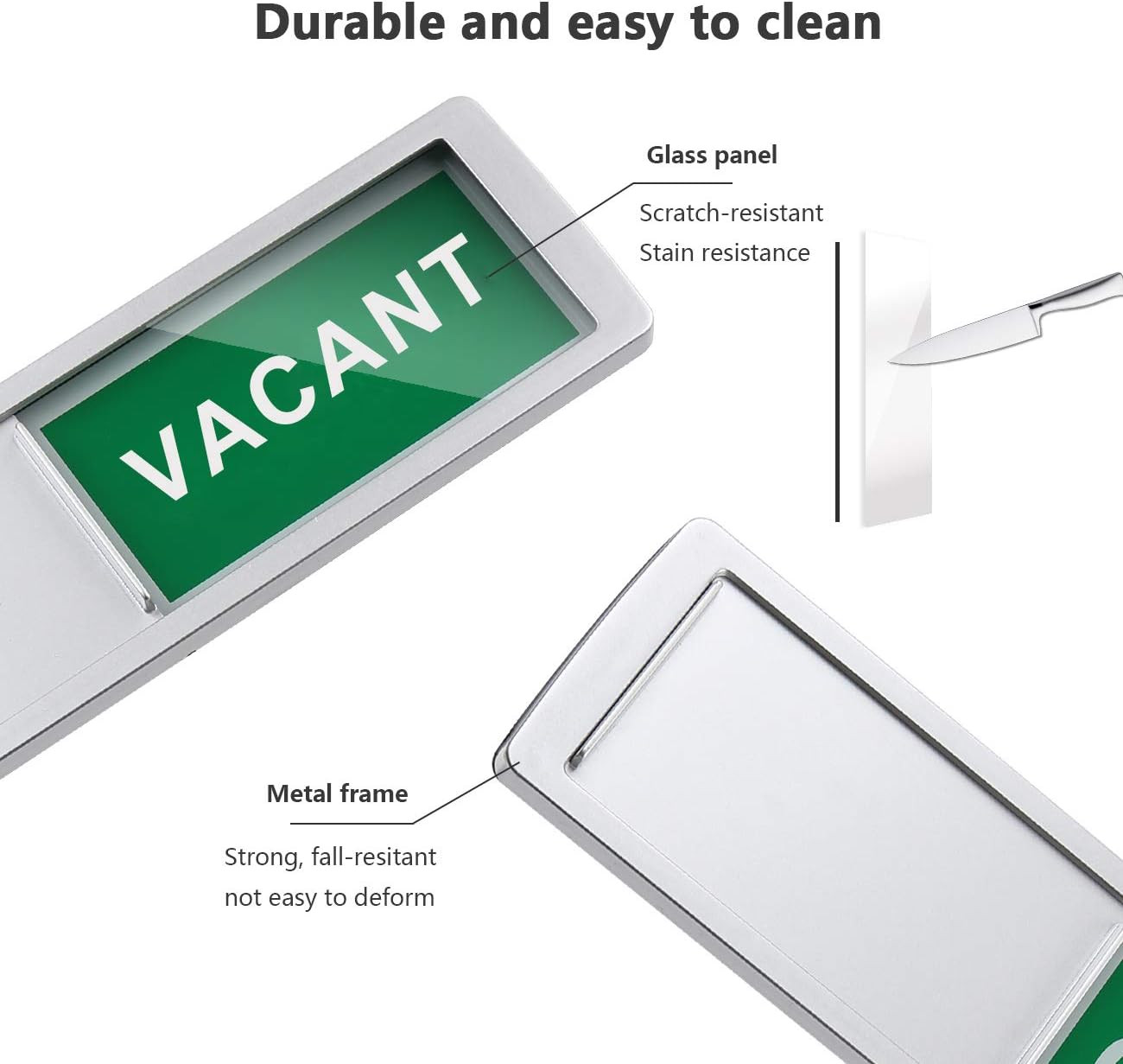 Vacant Occupied Sign, Vacant Occupied Door Sign for Home Office Restroom Confere