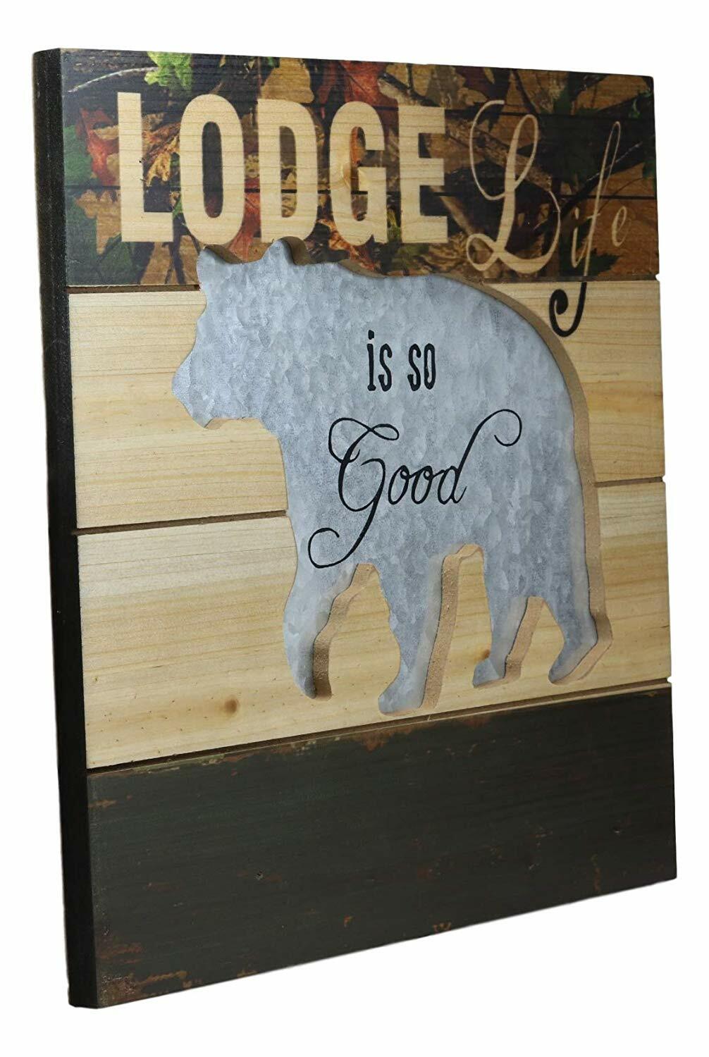 Rustic Lodge Life is So Good Hand Painted Wooden Sign Western Wall Plaque Decor