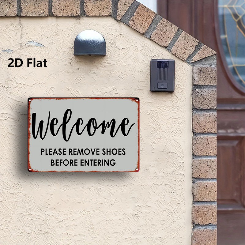 20.32×30.48 cm Metal Welcome Sign, Rustic Decor