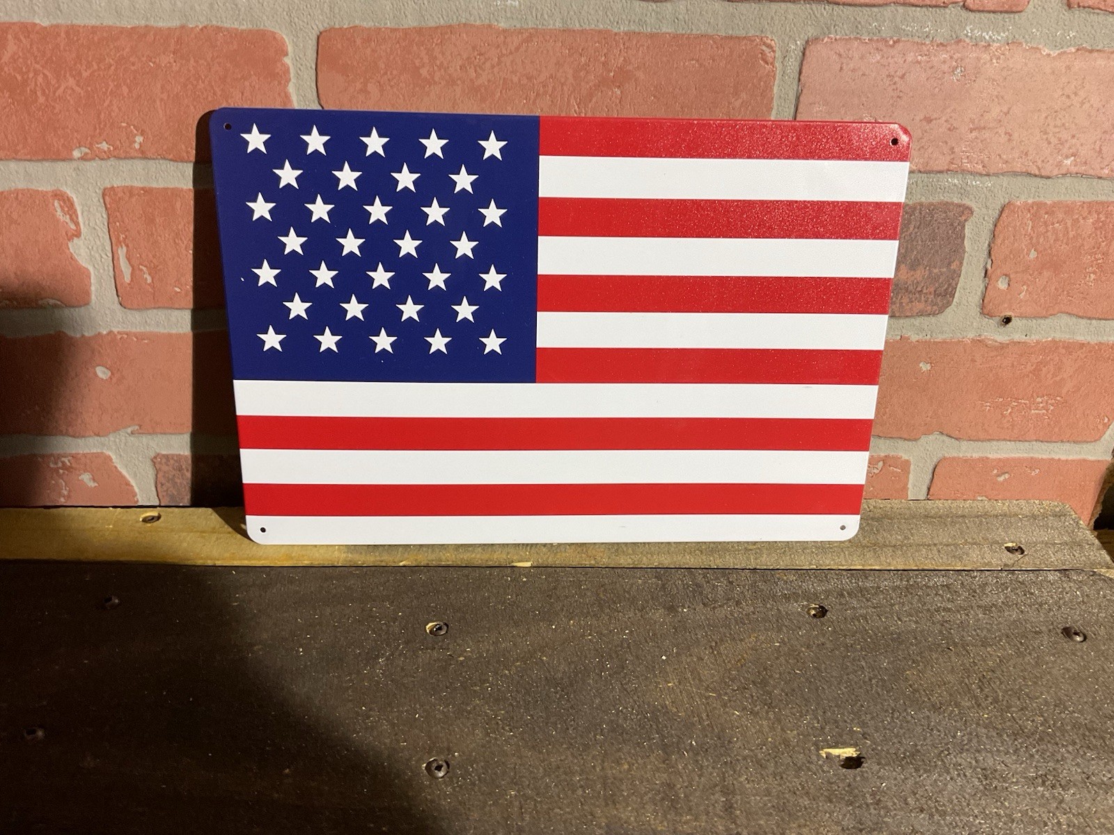 8″x12″ 2D American Flag Tin Sign…A great gift ..Ships Free