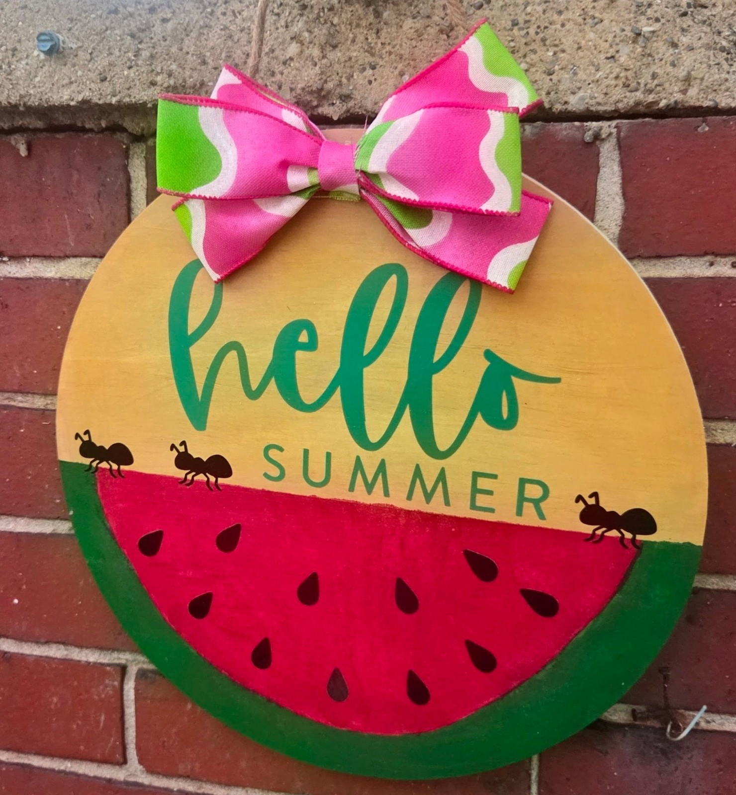 Summer Fun, 12” Handmade Wood Door Hanger