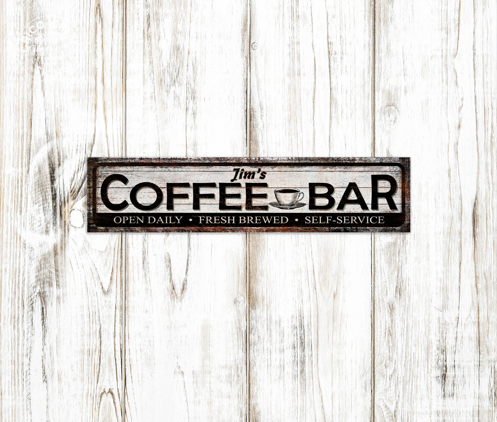 Custom Coffee Bar Sign Shop Corner Cafe Barista Fresh Coffee Shop 104182002076
