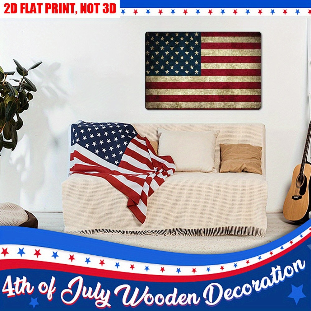 Vintage American Flag Metal Tin Sign Patriotic Wall Decor for Home Bar Man Cave