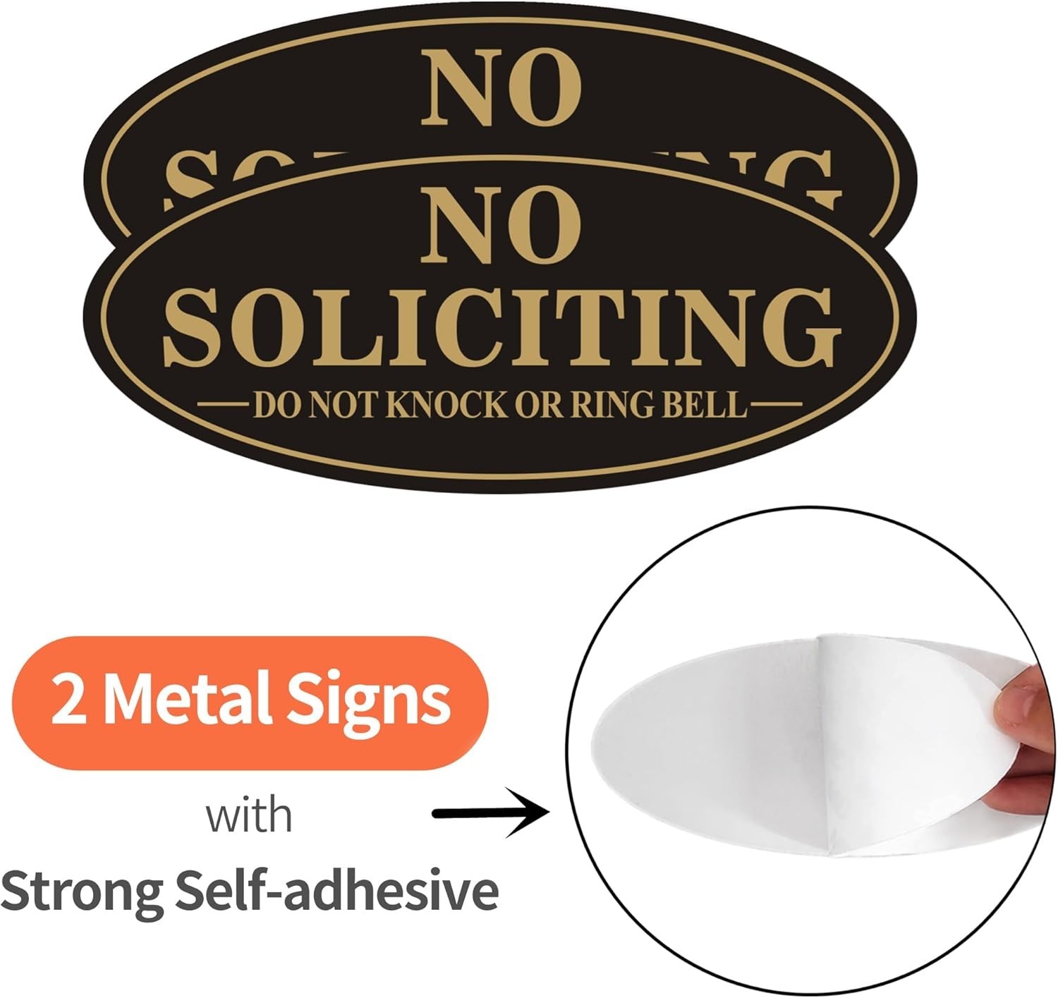 Self Adhesive No Soliciting Sign, Front Door