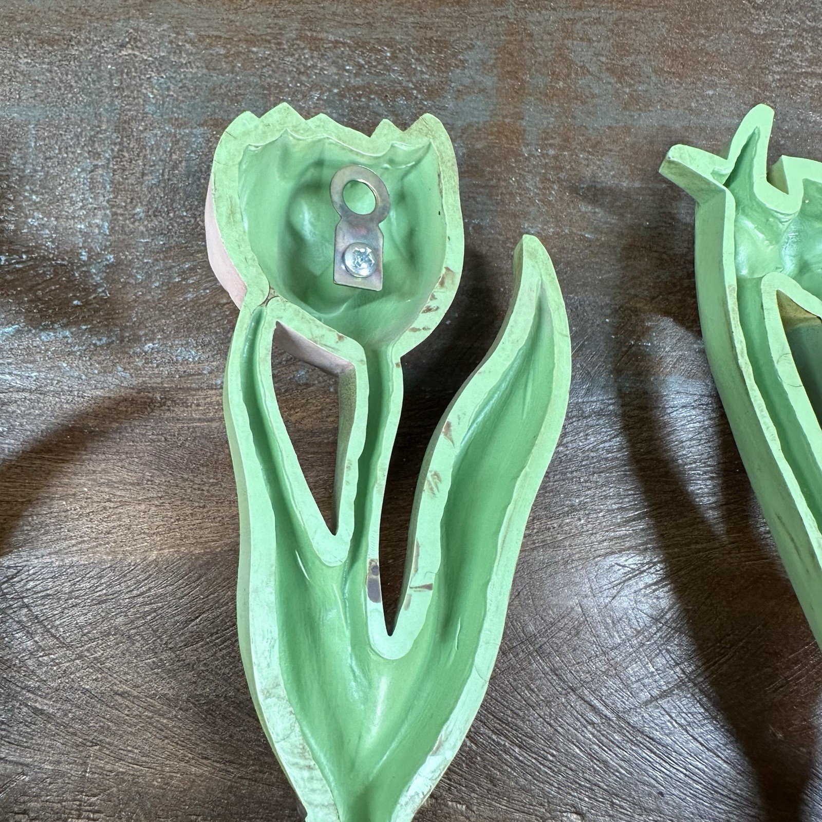 Vintage Homco Plastic Flower In Pots Wall Plaques / Wall Décor Made in USA 8”