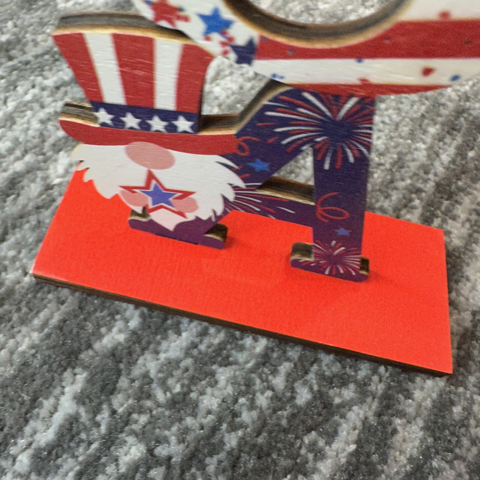 Wooden USA Patriotic Decor Table Top 4th of July Celebration Party U.S. Seller