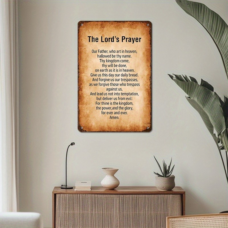 Lord’s Prayer Metal Wall Sign Religious Decor