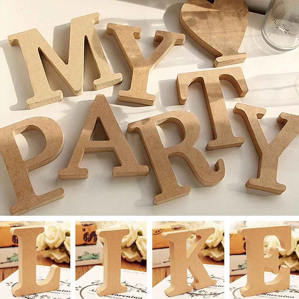 US 3.93” A-Z Wooden Letters Alphabet Self Standing Wedding Party/Home/Decor Lot